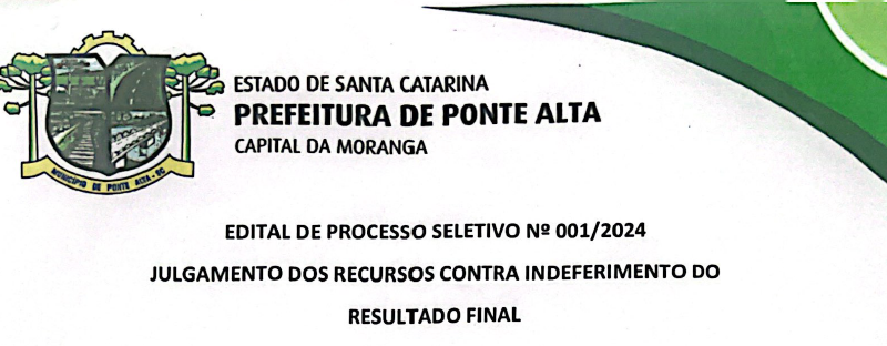 EDITAL PROCESSO SELETIVO 01 2024 RESULTADO FINAL